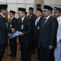 Wali Kota Medan Rico Tri Putra Bayu Waas melantik dan mengambil sumpah jabatan 69 pejabat manajerial di lingkungan Pemerintah Kota Medan, Kamis (18/6/2026).