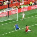 Pemain Timnas Swiss saat membobol gawang Kanada dalam laga terakhir penyisihan Grup B Piala Dunia 2026, Kamis (25/6/2026). Foto: Reuters