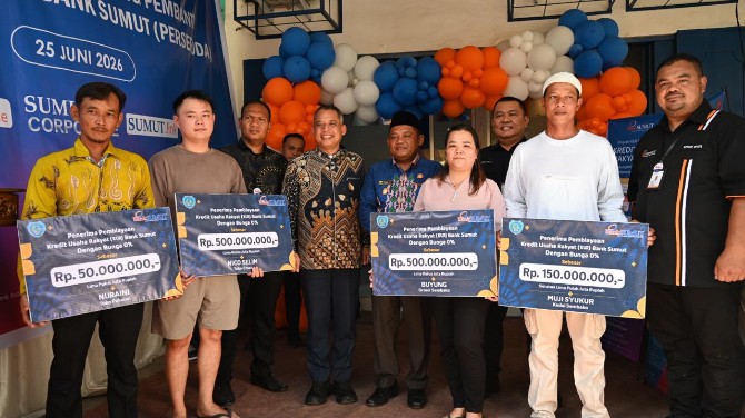 PT Bank Sumut terus memperluas jangkauan layanan hingga ke wilayah pesisir dengan meresmikan Kantor Cabang Pembantu (KCP) Sei Berombang di Jalan Jenderal Ahmad Yani, Kecamatan Panai Hilir, Kabupaten Labuhanbatu, Kamis (25/6/2026).