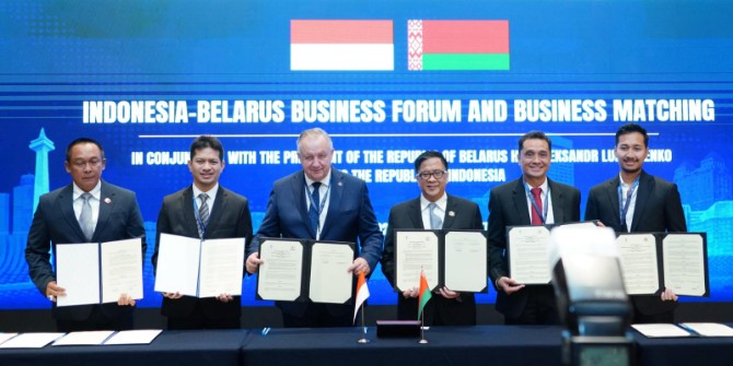 Kamar Dagang dan Industri (Kadin) Sumatera Utara resmi menjalin kerja sama dengan Mogilev Branch of the Belarusian Chamber of Commerce and Industry, Belarus, melalui penandatanganan Agreement on Cooperation yang berlangsung di Jakarta, Selasa (30/6/2026).