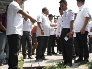 Tinjau Proyek di Tanjung Morawa, Bupati Minta Pekerjaan Dipercepat