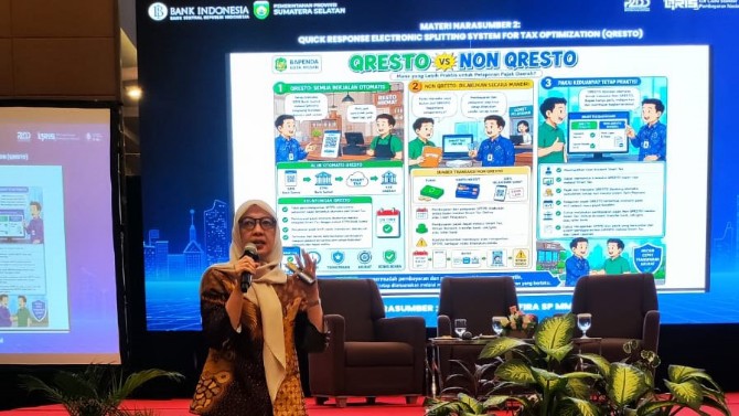Inovasi digitalisasi pajak daerah milik Pemerintah Kota Medan, QRESTO (Quick Response Electronic Splitting System for Tax Optimization), tampil sebagai praktik terbaik (best practice) dalam kegiatan Capacity Building Tim Percepatan dan Perluasan Digitalisasi Daerah (TP2DD) Regional Sumatera Tahun 2026 di Palembang, Sumatera Selatan.