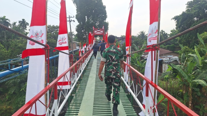 Jembatan Gantung Garuda Kini Sudah Bisa Dilewati