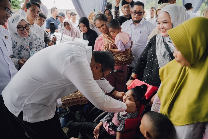Bupati Deli Serdang dr H Asri Ludin Tambunan saat kunjungan kerja melalui program Bupati Kerja Bertemu Rakyat (Berjemur), Rabu (29/7/2026).