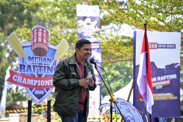 Ketua FAJI Medan, Muhammad Fadli, saat pembukaan MRC 2026 di Marelan, Sabtu (29/8/2026).(HO/kaldera)