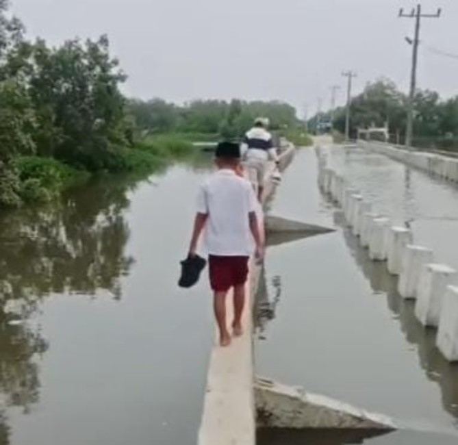 Kondisi Jalan Sentosa KM 20, Kelurahan Belawan Sicanang, Kecamatan Medan Belawan