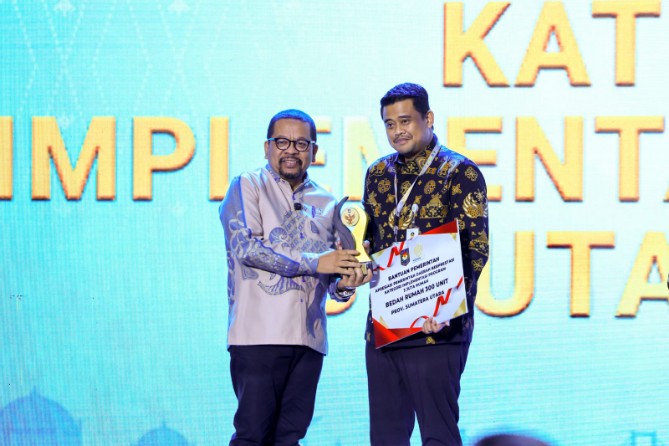 Gubernur Sumut Muhammad Bobby Afif Nasution pada acara yang digelar di Batam, Kepulauan Riau, Rabu (12/8/2026).