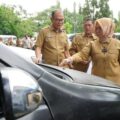 Apel Kendaraan Dinas Roda Empat di Halaman Kantor Bupati Langkat, Selasa (8/9/2026).