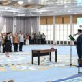 Bobby Nasution melantik tiga pejabat pimpinan tinggi pratama di lingkungan Pemprov Sumut, Jumat (18/9/2026).