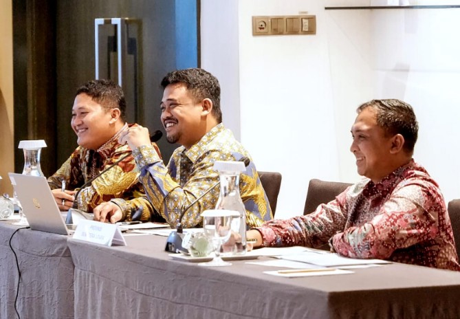 Bobby Nasution saat mengikuti Wawancara Nasional Jamsostek Award 2026 di Pullman Jakarta Indonesia Thamrin CBD, Jakarta, Rabu (14/10/2026).