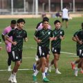 Skuad PSMS Medan melakukan latihan melakukan persiapan menghadapi PSGC Ciamis dalam lanjutan Liga 2 di Stadion Galuh, Ciamis, Sabtu (31/10/2026). Foto; IST