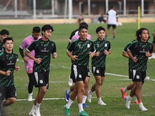 Skuad PSMS Medan melakukan latihan melakukan persiapan menghadapi PSGC Ciamis dalam lanjutan Liga 2 di Stadion Galuh, Ciamis, Sabtu (31/10/2026). Foto; IST
